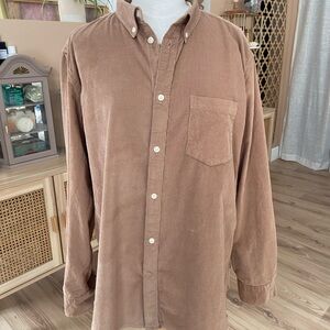 French Connection Tan Corduroy Casual Shirt